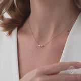 Oval Three Stone Sapphire Necklace, Zelindra