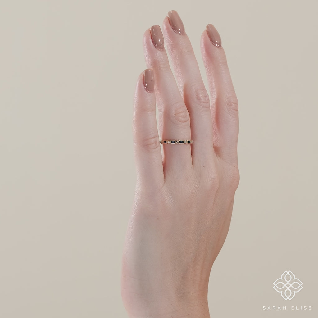 alternating september sapphire april diamond ring