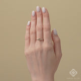 ethically sourced morganite and diamond band