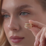 Solid Gold Multi-Row Statement Band, Thessiva