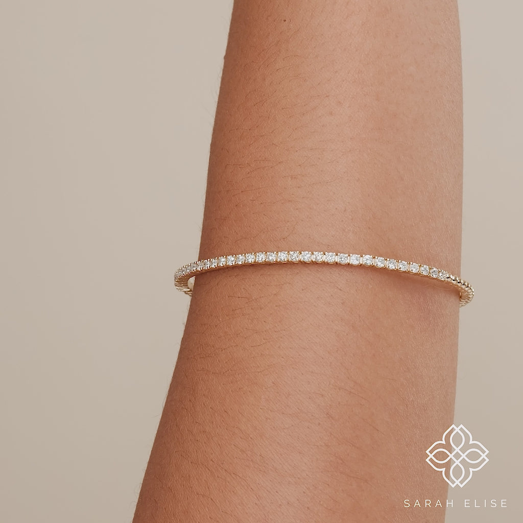 handmade dainty diamond tennis bracelet