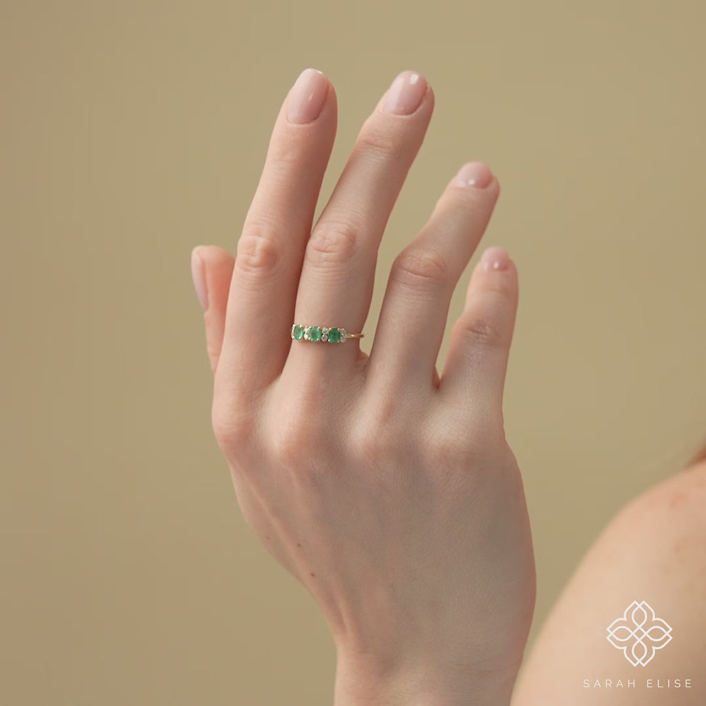 natural green gem with diamonds