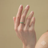 natural green gem with diamonds