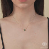 14k or 18k emerald gold pendant necklace for her
