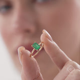 Octagon Cut Emerald Solitaire Ring, Eris