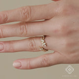 Marquise Diamond Open Leaf Ring, Zuna