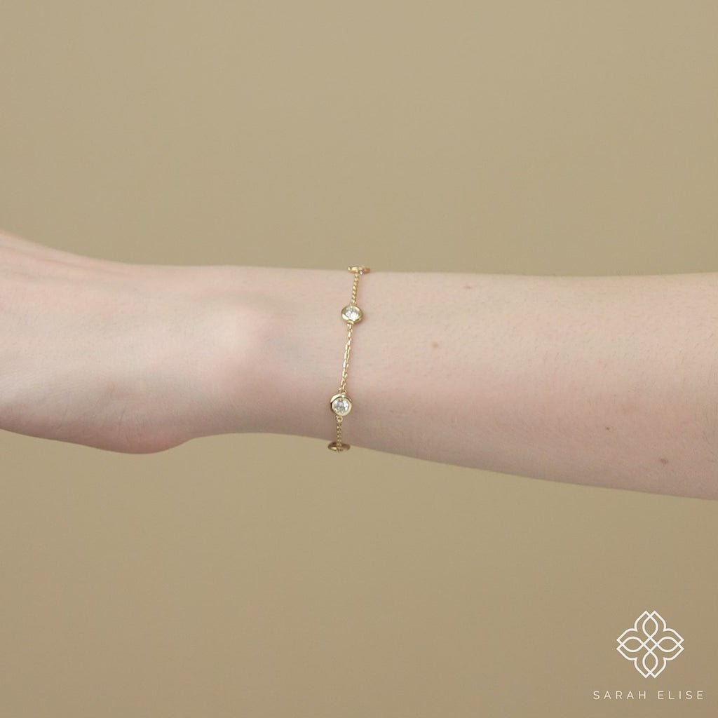 Timeless diamond by the yard bracelet featuring sparkling diamonds and gleaming gold.