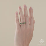 natural green gemstone and clear white diamond