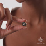 Black Diamond Initial Heart Charm, Aluinne