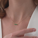 Princess-Cut Natural Emerald Necklace, Lyriavelle