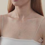 Diamond snake lariat necklace. Available in gold, silver, or rose gold.