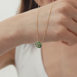 Round Cluster Emerald and Diamond Pendant, Ottilie