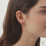 Red Coral Drop Earrings, Wisteria