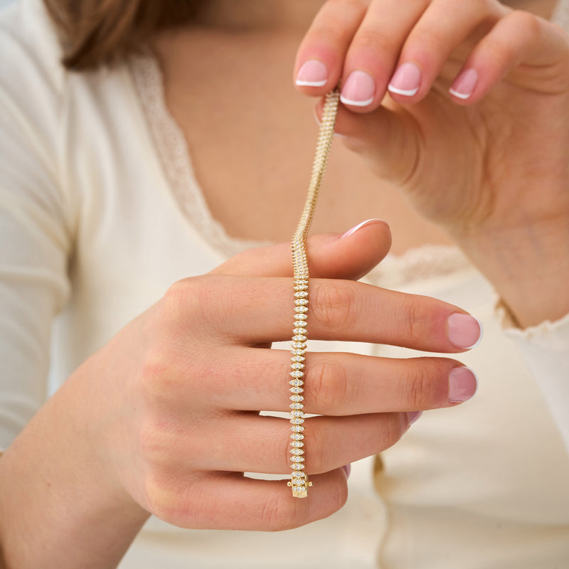 Marquise Shape Tennis Bracelet, Shay