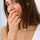 Vintage Style Princess Cut Ruby Dome Ring, Nyx