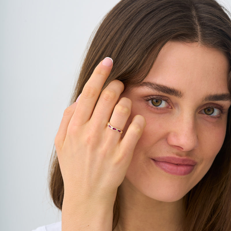 Wavy Ruby Stacking Ring, Nellie