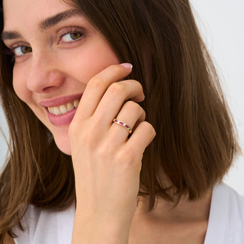 Wavy Ruby Stacking Ring, Nellie