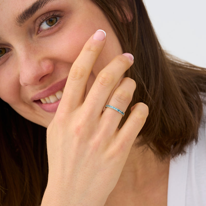 Princes-Cut Blue Topaz Ring, Cyra