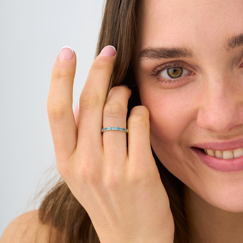 Princes-Cut Blue Topaz Ring, Cyra