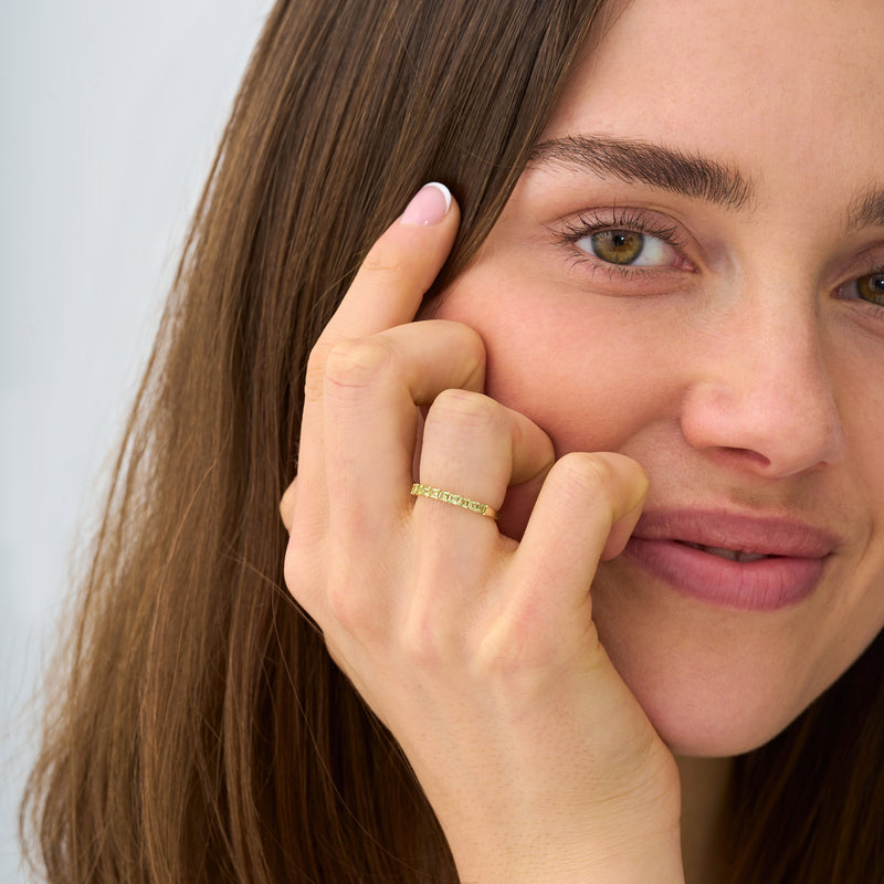 Princess-cut Peridot Ring, Cyra