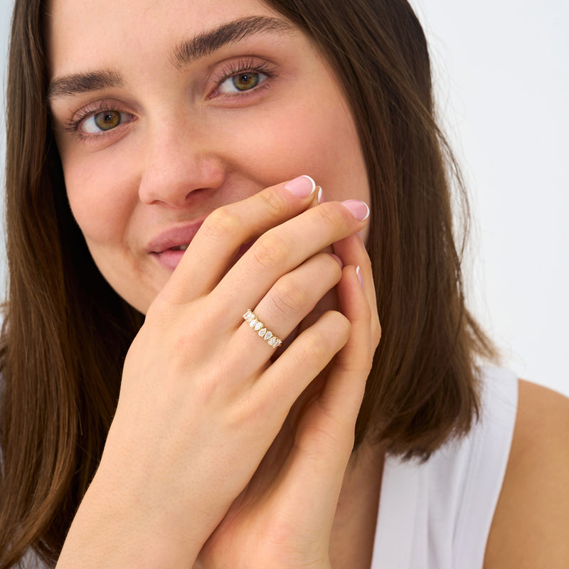 1 ctw Lab Grown Pear Shape Wedding Ring, Meir