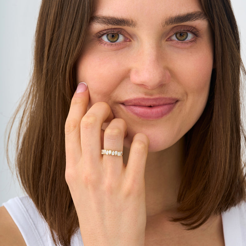 1 ctw Lab Grown Pear Shape Wedding Ring, Meir