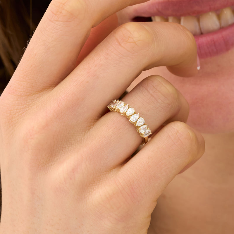 1 ctw Lab Grown Pear Shape Wedding Ring, Meir