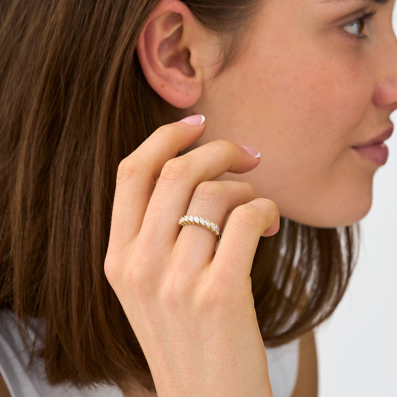 Lab Grown Marquise Diamond Wedding Ring, Liel