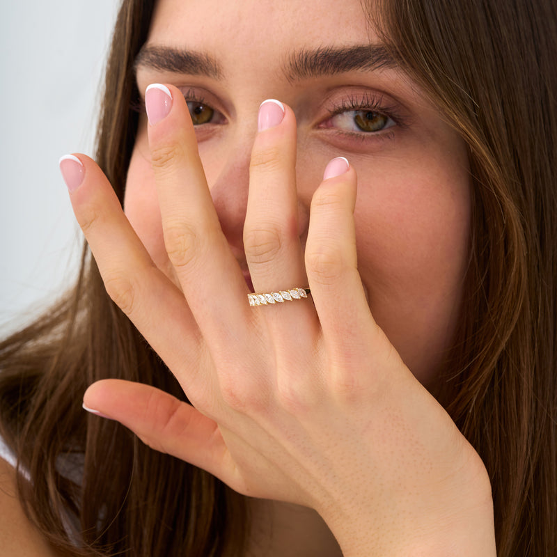 Lab Grown Marquise Diamond Wedding Ring, Liel