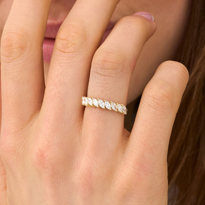 Lab Grown Marquise Diamond Wedding Ring, Liel