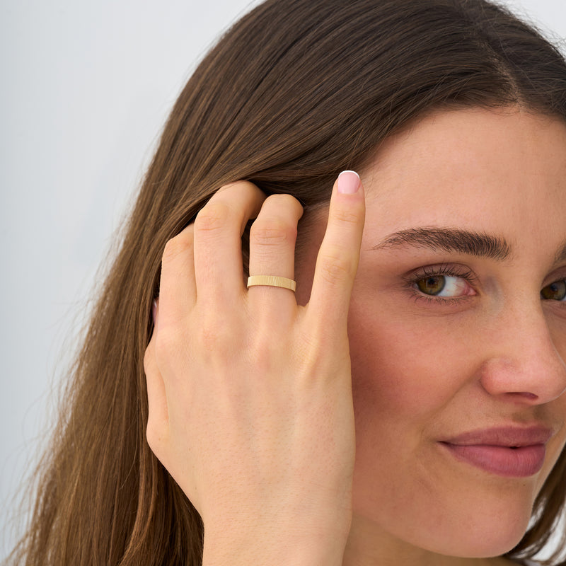 4 mm Textured Bold Wedding Band, Bonnie