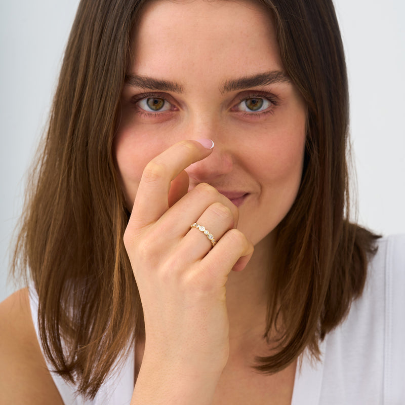 Lab Grown Alternating Diamond Wedding Band, Thalassa