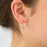 Solid Gold Diamond Hoop Earrings, Ingrid