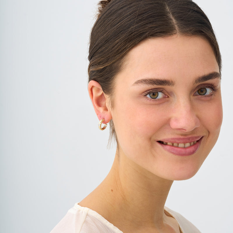 Lab Grown Rope Hoop Earrings, Araminta