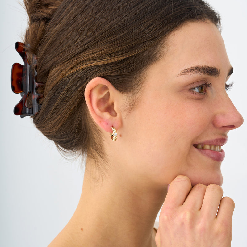 Lab Grown Rope Hoop Earrings, Araminta