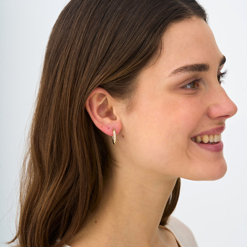 Diamond Pave Oval Hoops, Ianthe