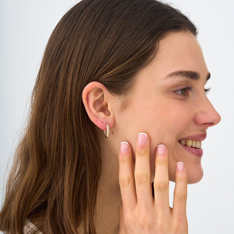 Diamond Pave Oval Hoops, Ianthe