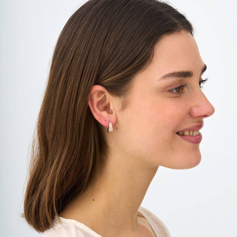 Pave Diamond Huggies, Zinnia