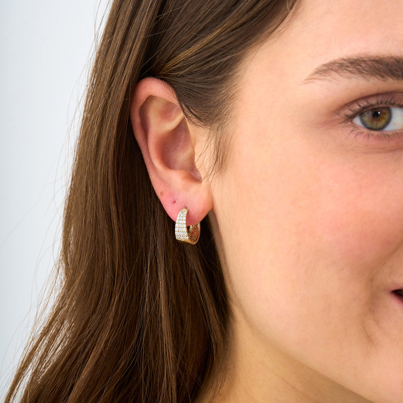 Pave Diamond Huggies, Zinnia