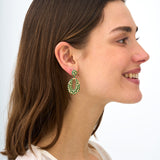 Emerald Statement Earrings, Ottilie