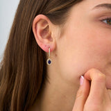 Lab Grown Sapphire and Diamond Drop Earrings, Eska