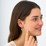 Trilliant Cut Citrine Huggie, Ziva