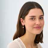 Trilliant Cut Citrine Huggie, Ziva