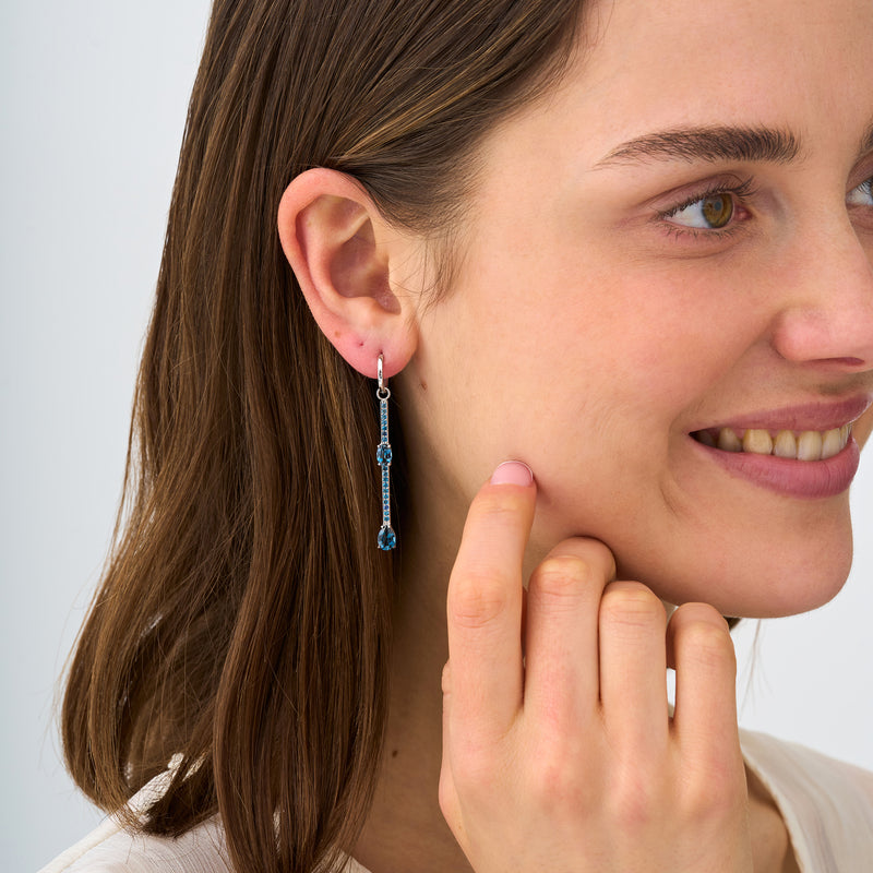 Blue Topaz Drop Earrings, Diantha