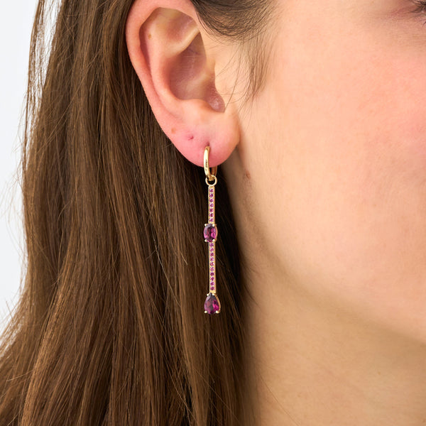 Rhodolite Drop Earrings, Diantha
