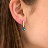 Blue Topaz & Diamond Accent Drop Earrings, Ines