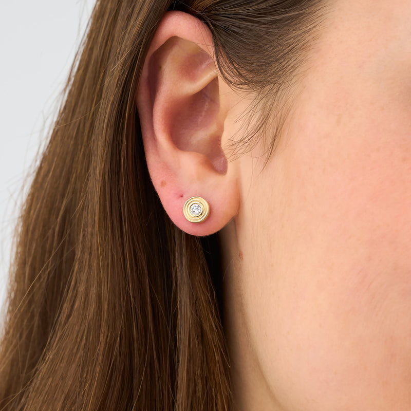 Lab Diamond Circle Stud, Thessaly