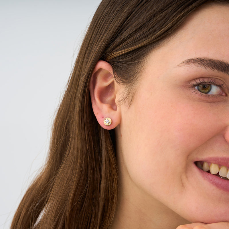 Lab Diamond Circle Stud, Thessaly