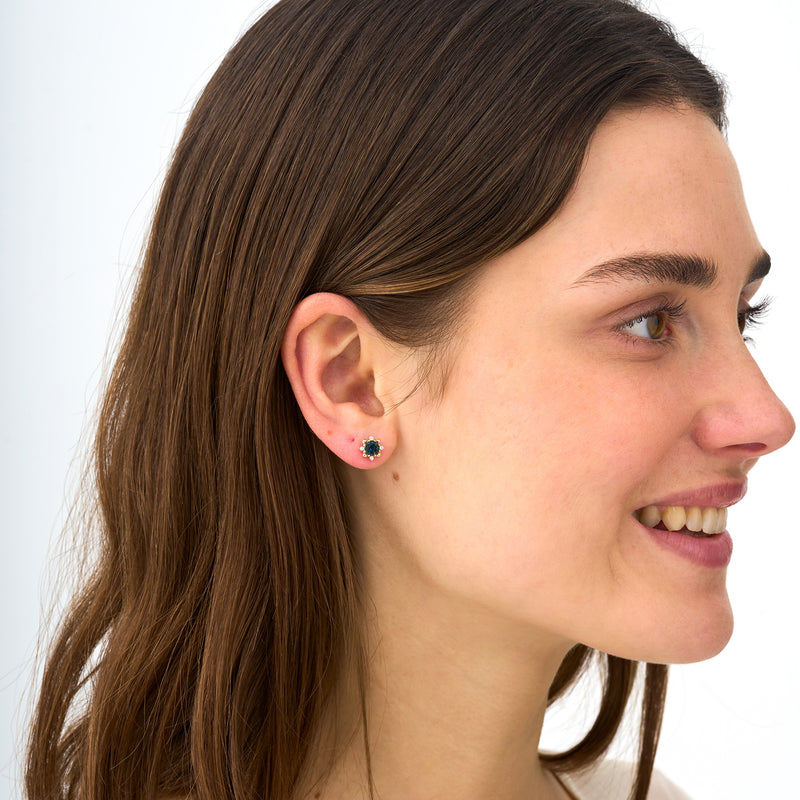 Natural Blue Topaz Stud Earrings, Ysella