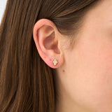 Gold Four-Bead Cluster Stud Earrings, Lumi